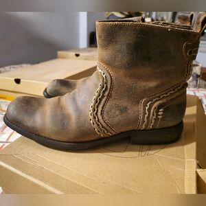 BED STU Men's Brown Leather Ankle Boots
